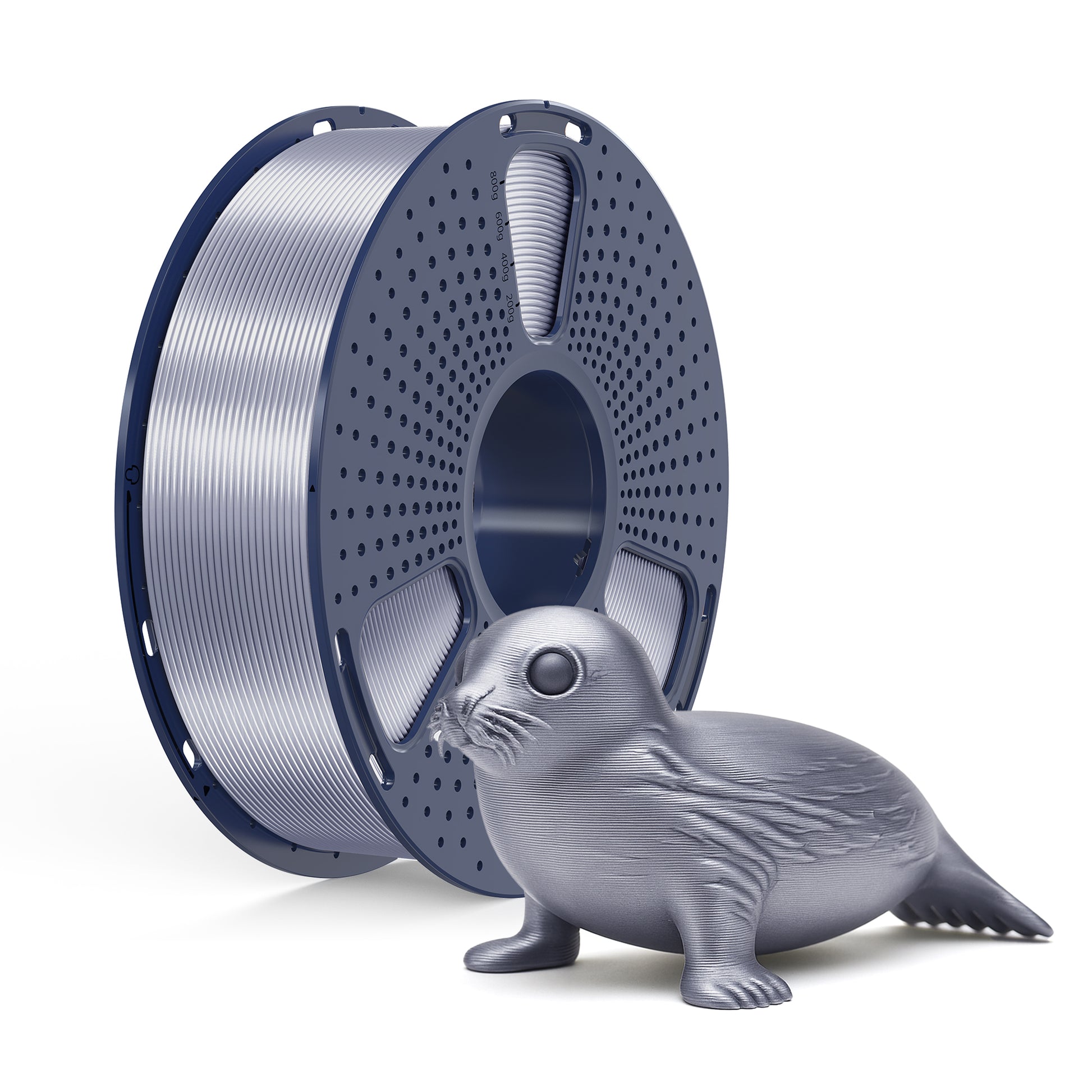Inkolor Silk PLA+ Silber Filament 1.75mm 1Kg 3D-Druck Filament with glossy seal figure print