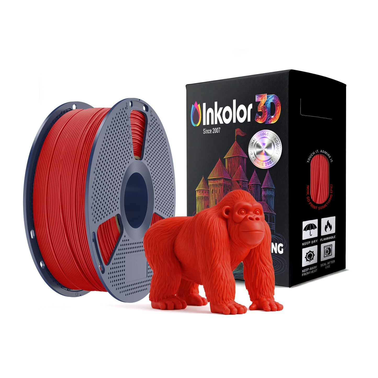 Inkolor ABS Red Filament 1.75mm 1Kg 3D-Druck Filament