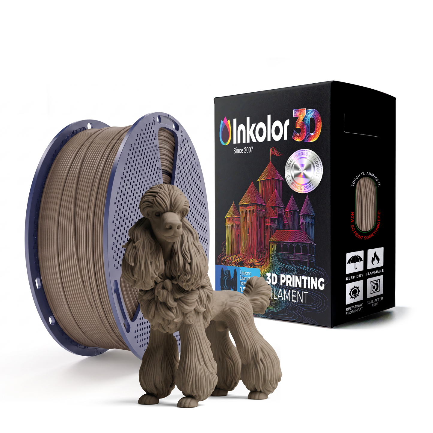 Inkolor Walnut Wood 1.75mm 1Kg 3D-Druck Filament