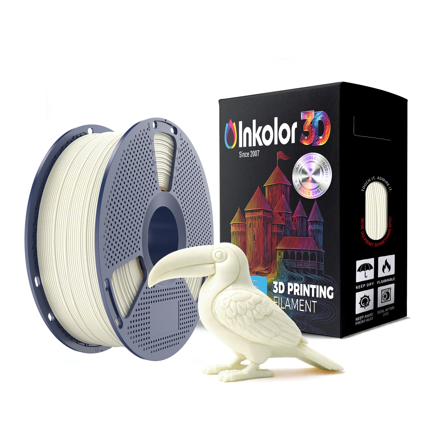 Inkolor PLA Meta Porcelain White Filament 1.75mm 1Kg 3D-Druck Filament