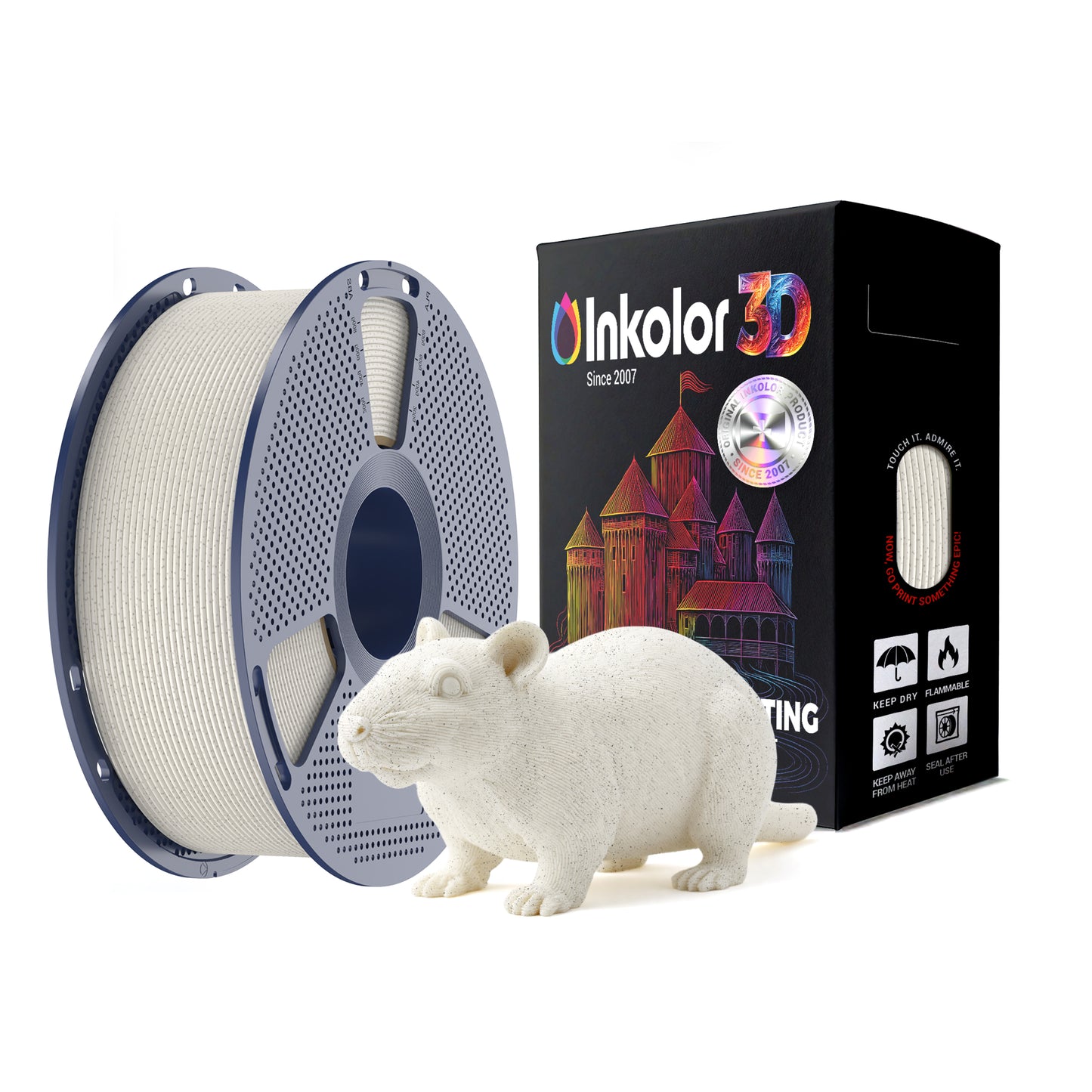 Inkolor High Speed PLA Marble Chestnut Vein Filament 1.75mm 1Kg 3D-Druck Filament
