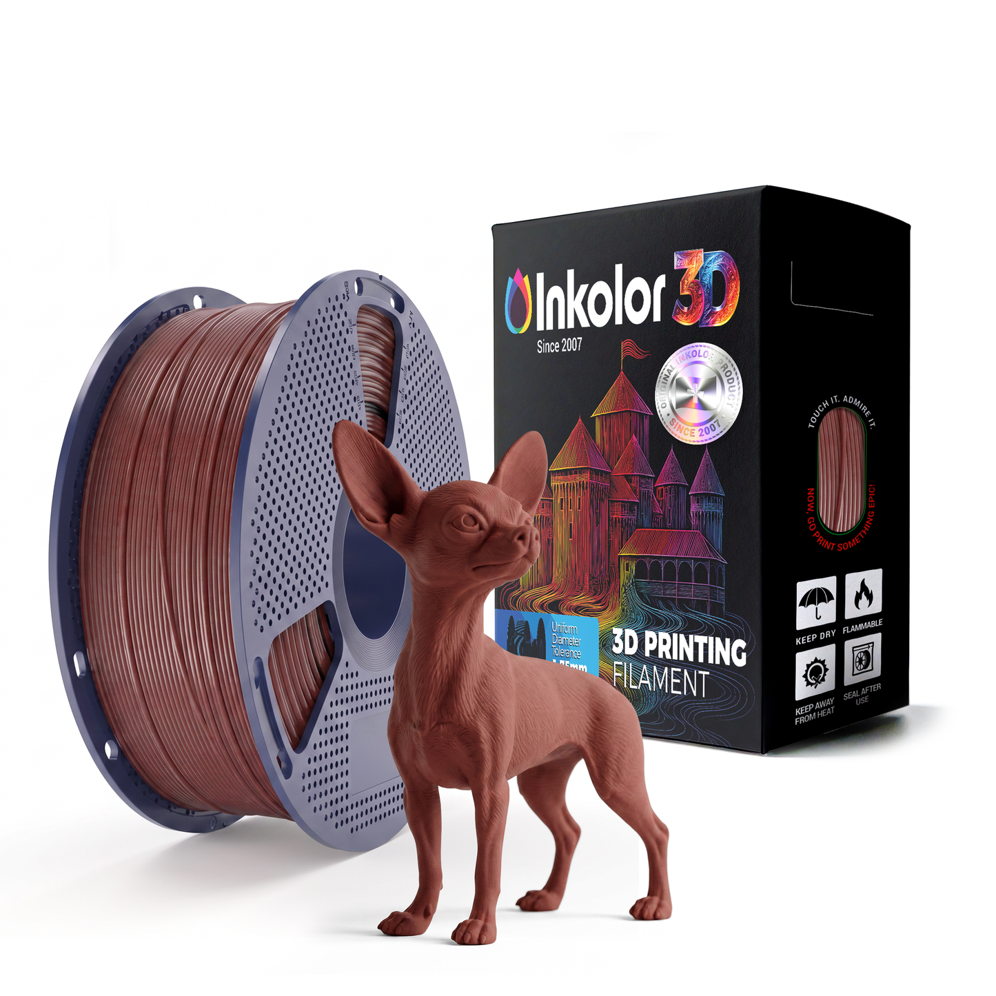 Inkolor High Speed PLA Marble Sienna Red 1.75mm 1Kg 3D-Druck Filament
