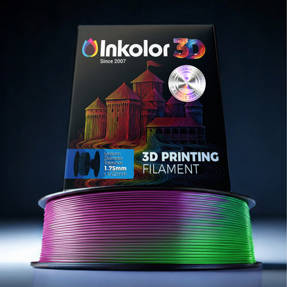Inkolor Silk PLA+ Dual Color Green Purple Filament 1.75mm 1Kg 3D-Druck Filament