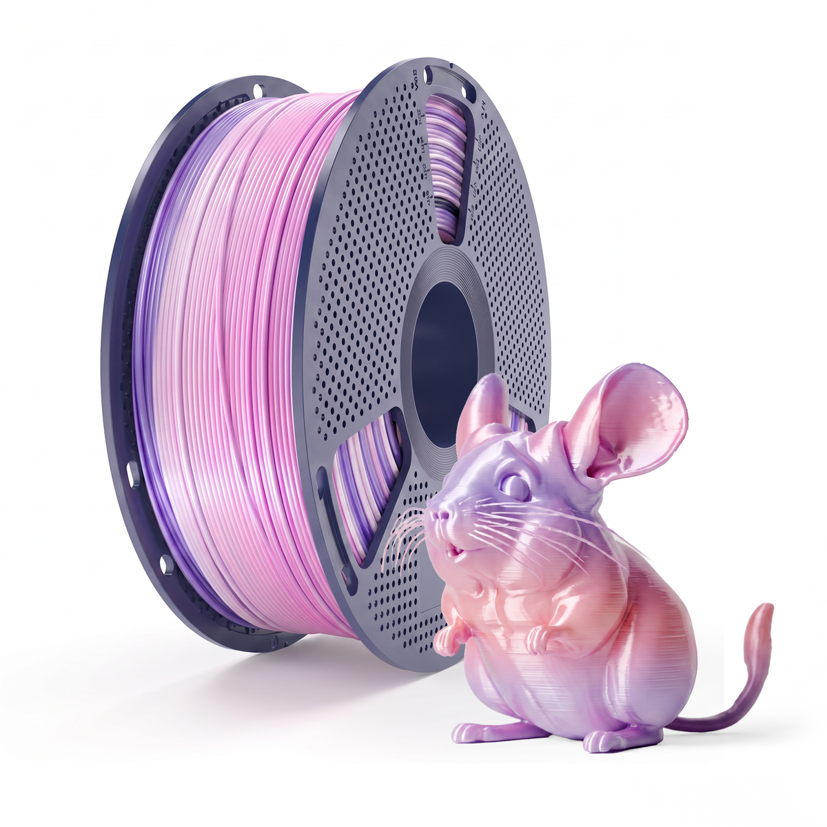 Filament d'impression 3D Inkolor Silk PLA+ Rainbow Cotton Candy 1.75mm 1Kg