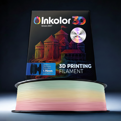 Filamento per stampa 3D Inkolor Silk PLA+ Rainbow Sorbet 1.75mm 1Kg