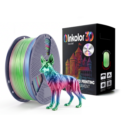 Filament d'impression 3D Inkolor Silk PLA+ Rainbow Carnival 1.75mm 1Kg