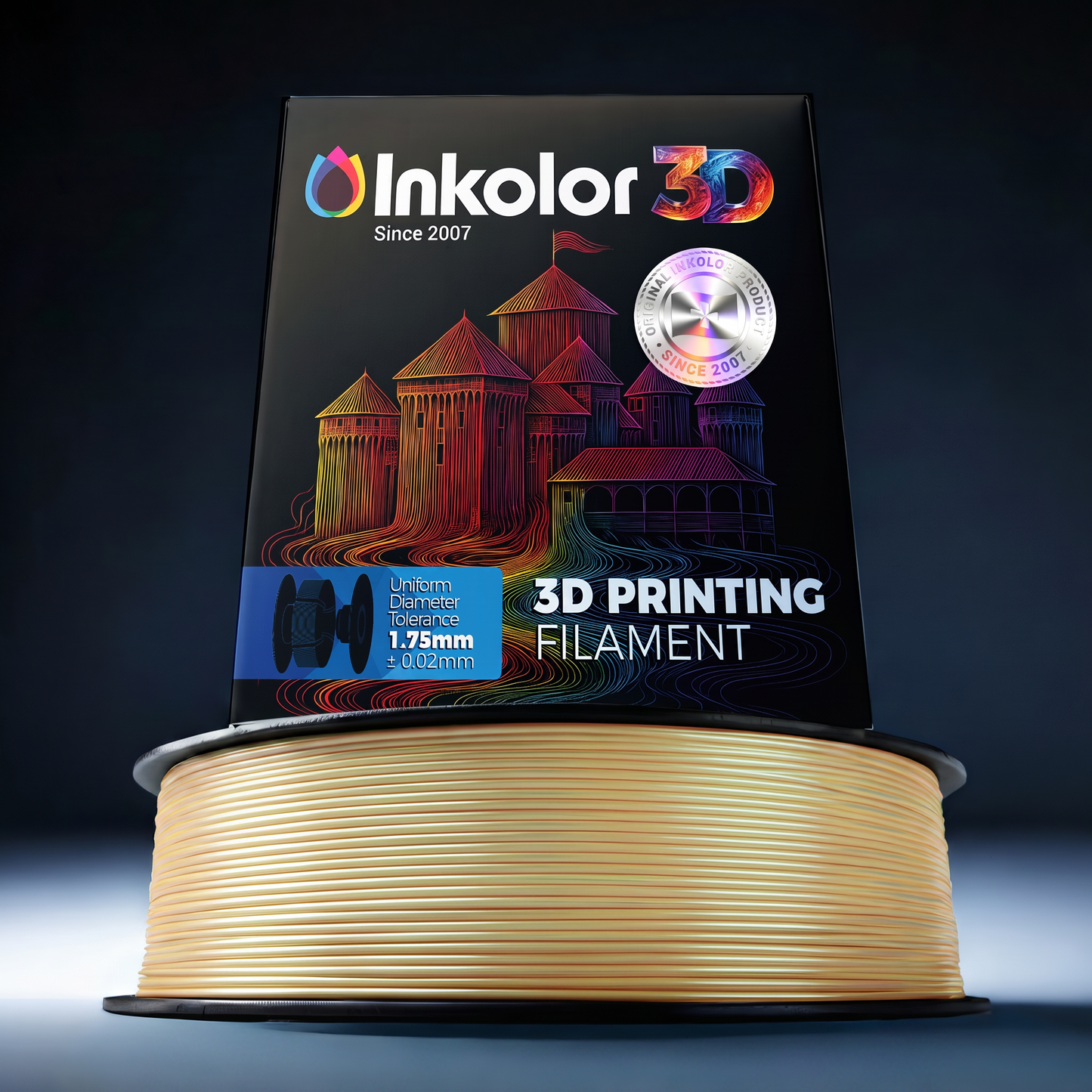 Inkolor Silk PLA+ Tri-Color Red Yellow Green 1.75mm 1Kg 3D-Druck Filament