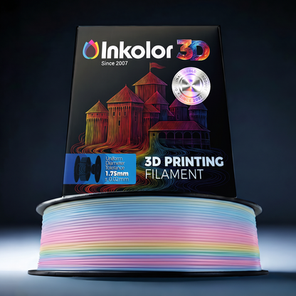 Filament d'impression 3D Inkolor PLA Rainbow Fusion 1.75mm 1Kg
