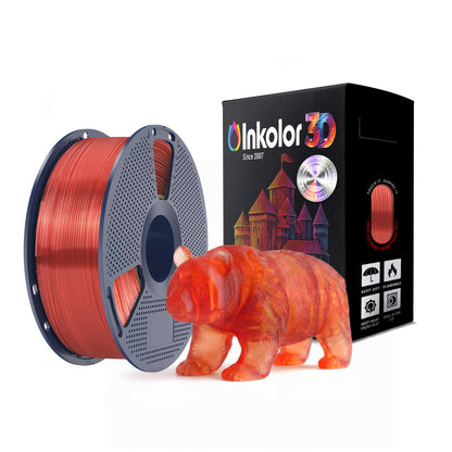 Filament Inkolor PLA Transparent Rouge Baie 1,75 mm 1 kg pour impression 3D