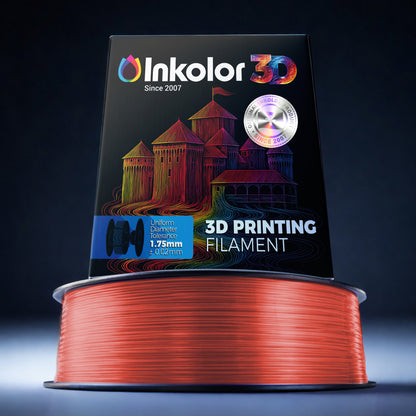 Filament Inkolor PLA Transparent Rouge Baie 1,75 mm 1 kg pour impression 3D