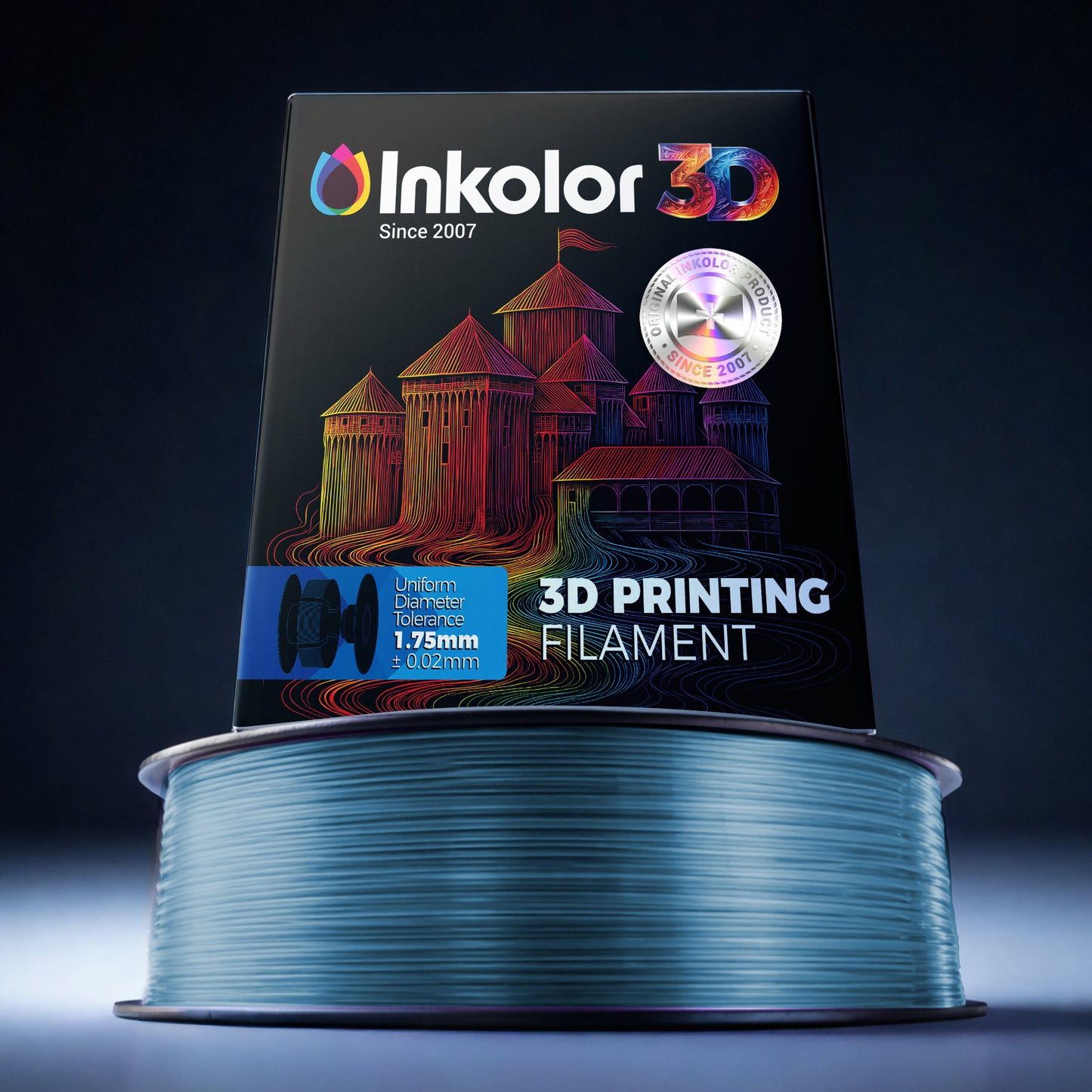 Inkolor PLA Transparent Glacier Blue Filament 1.75mm 1Kg 3D-Druck Filament