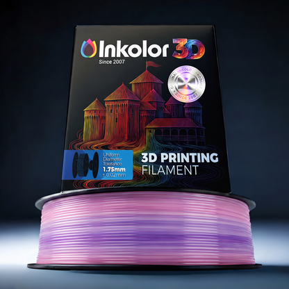 Inkolor PLA Transparent Rainbow Orchid 1.75mm 1Kg 3D Printing Filament