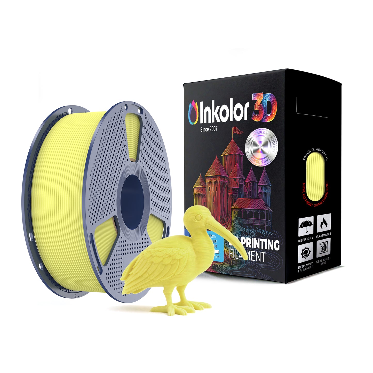 Inkolor PLA Lemon Yellow Filament 1.75mm 1Kg 3D-Druck Filament