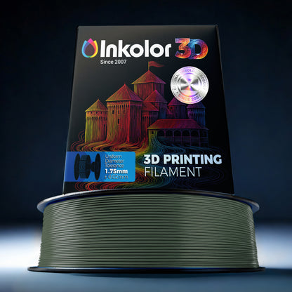 Filament Inkolor PLA Vert Olive 1,75 mm 1 kg pour impression 3D