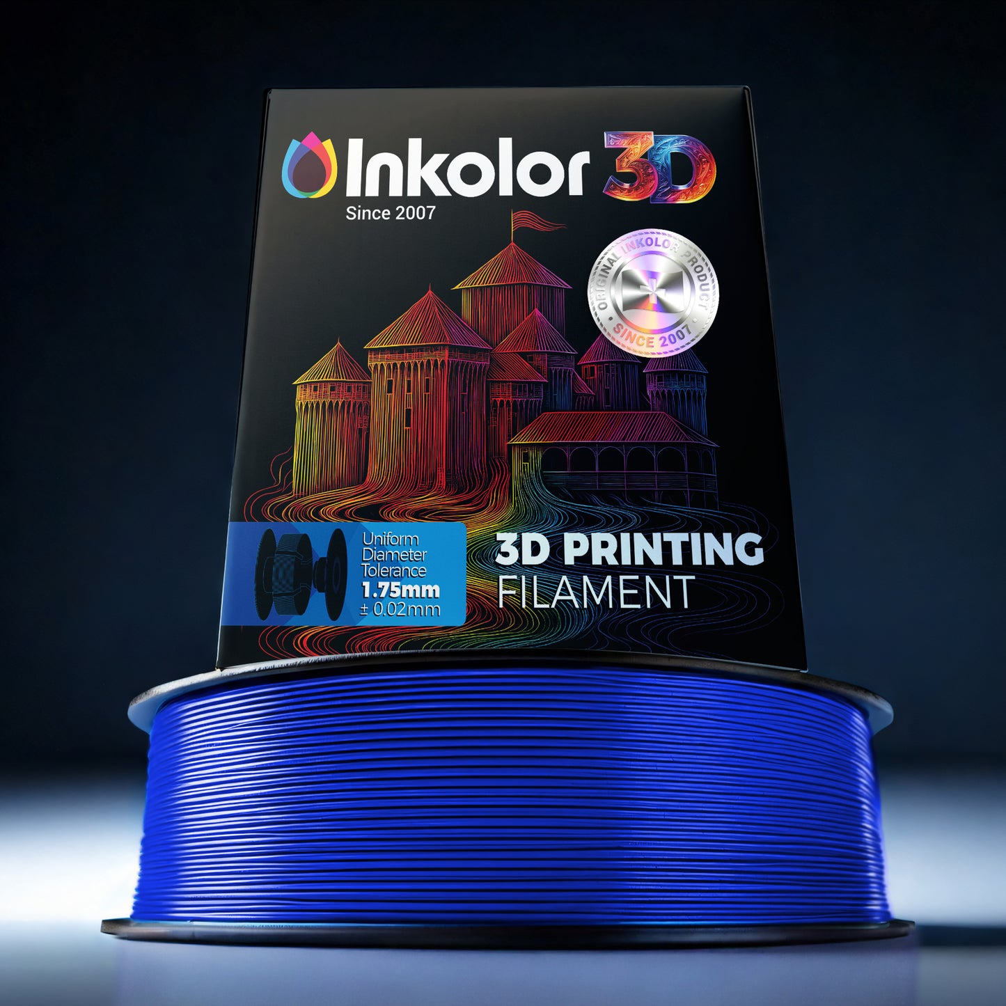 Inkolor PLA+ 2.0 Filament Bleu Klein 1,75 mm 1 kg Filament d'impression 3D