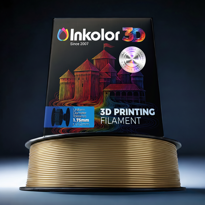 Inkolor Metallic PLA Antique Brass 1.75mm 1Kg 3D-Druck Filament