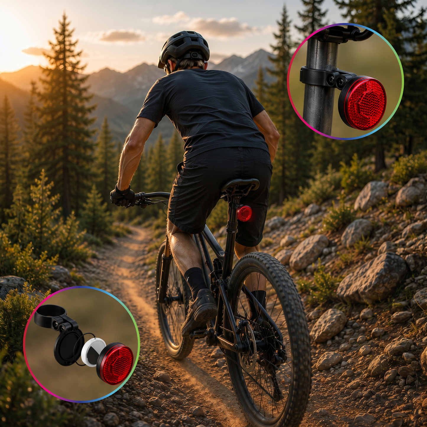 Fahrrad-Rückreflektor kompatibel mit Apple AirTag – versteckte Halterung für Fahrräder und E-Bikes