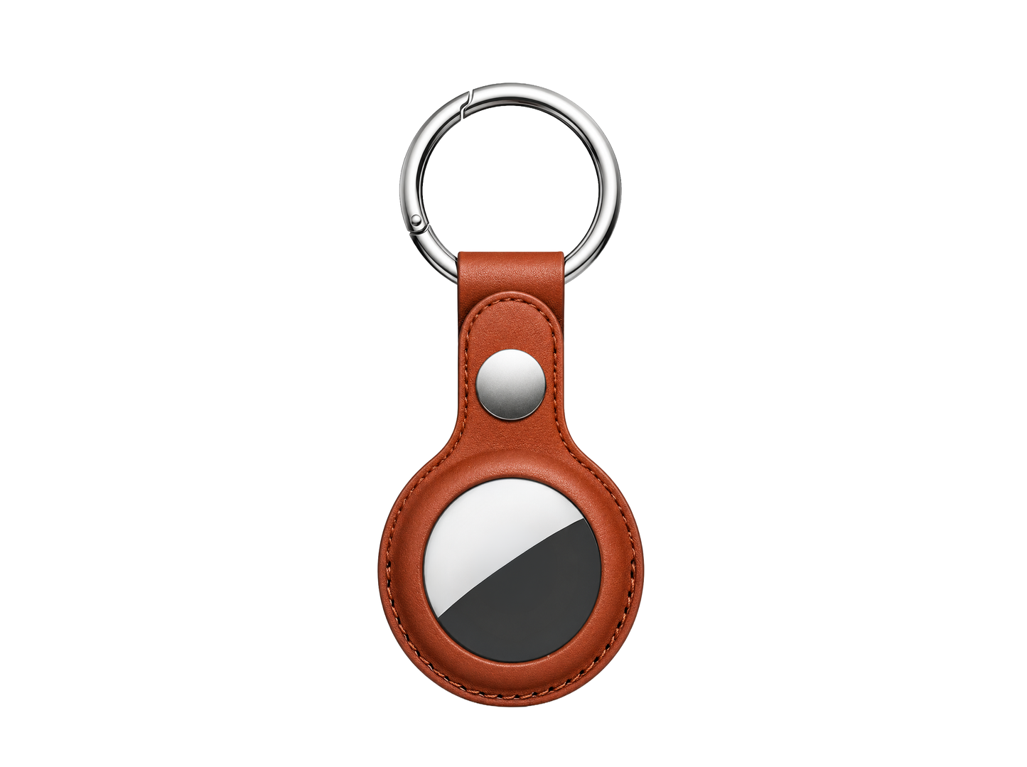 Elegant leather AirTag keychain
