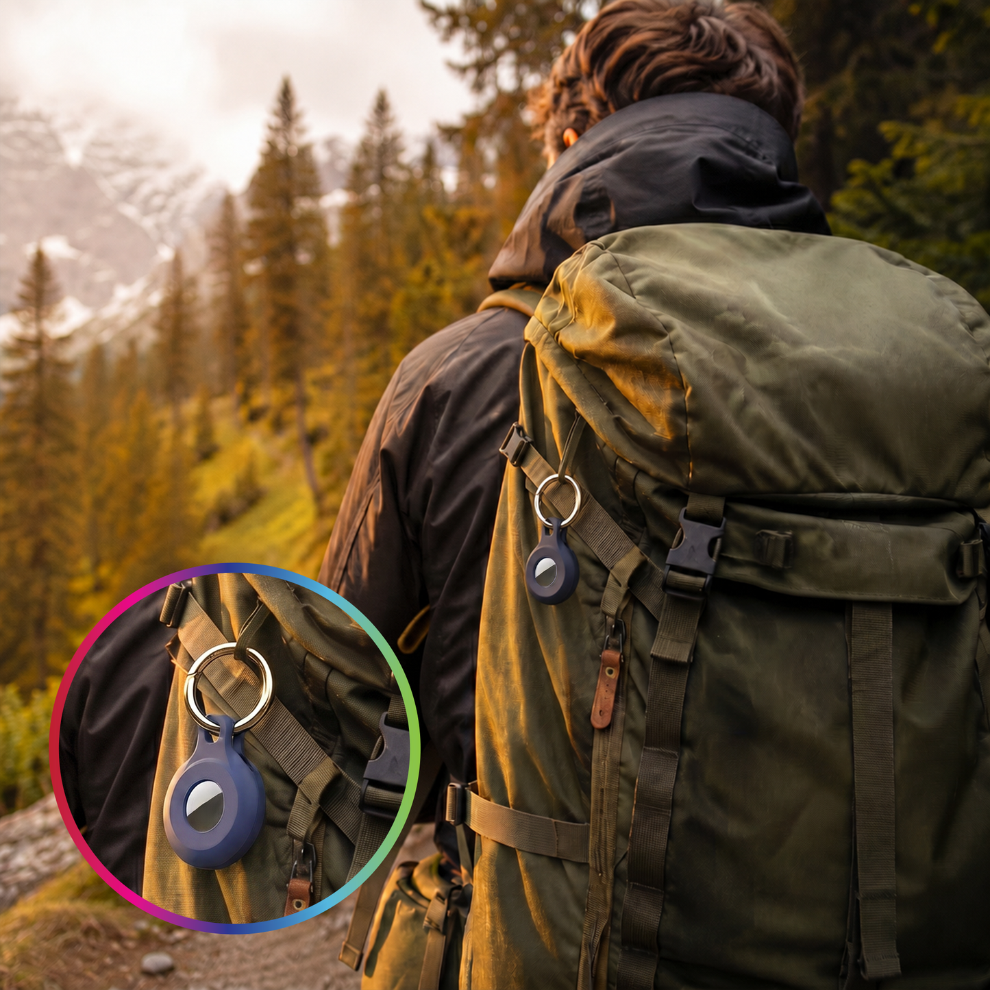 AirTag-Schlüsselanhänger aus Silikon – Ring mit sicherem Twist-Lock-Design gegen den Verlust des AirTags