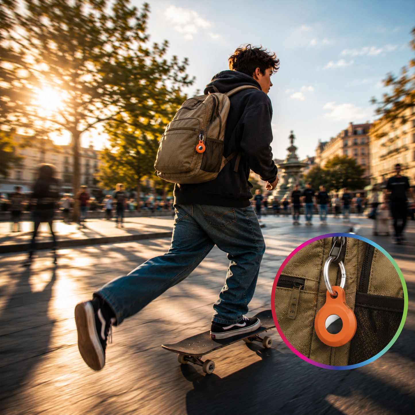AirTag-Schlüsselanhänger aus Silikon – Ring mit sicherem Twist-Lock-Design gegen den Verlust des AirTags