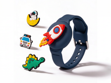 Kinderarmband kompatibel mit Apple AirTag – hypoallergenes Silikonarmband im Uhrenstil mit Schutzgehäuse