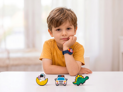 Kinderarmband kompatibel mit Apple AirTag – hypoallergenes Silikonarmband im Uhrenstil mit Schutzgehäuse
