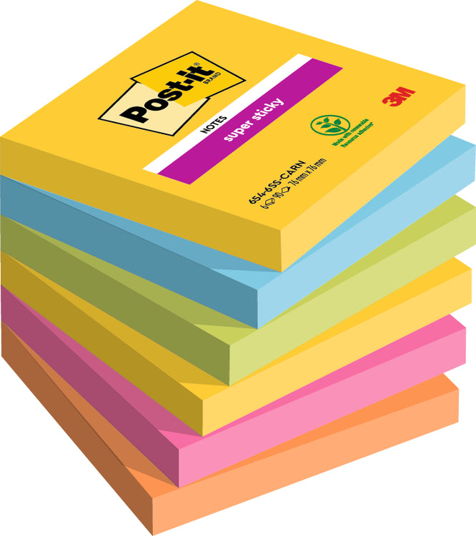 Post-it Super Sticky Carnival 6x90 Sheets