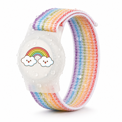 Kinder-AirTag-Armband aus Nylon - weiches hypoallergenes Material mit Schutzgehäuse und verstellbarem Klettverschluss