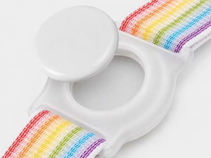 Kinder-AirTag-Armband aus Nylon - weiches hypoallergenes Material mit Schutzgehäuse und verstellbarem Klettverschluss