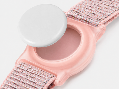 Kinder-AirTag-Armband aus Nylon - weiches hypoallergenes Material mit Schutzgehäuse und verstellbarem Klettverschluss