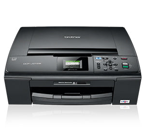 Brother DCP-J315W inkjet multifunction printer with Wi-Fi, featuring print, copy, and scan functions.