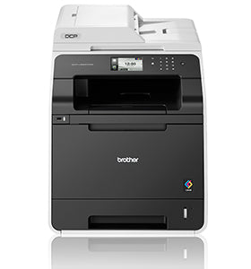 Brother DCP-L8400CDN color laser printer with copy and scan functions, ideal for small to medium offices, featuring duplex printing.