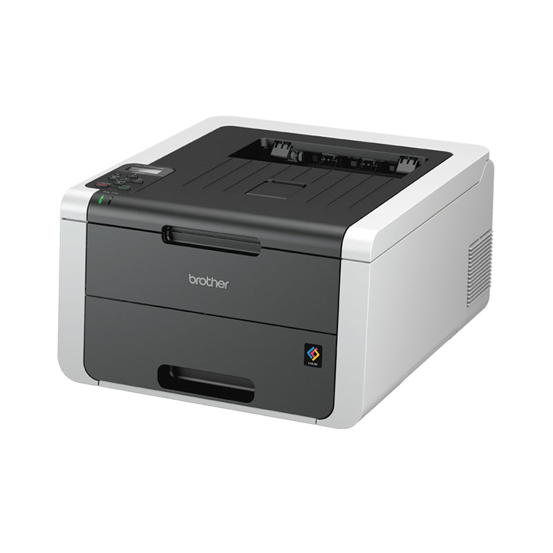 Brother HL-3150 compact color laser printer with USB 2.0, high speed, reliable, 18 ppm, 2400x600 dpi resolution, 250-sheet capacity.