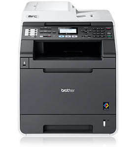 Brother MFC-9460CDN color laser printer with duplex printing, ideal for small to medium offices, featuring 24 ppm and 2400x600 dpi.