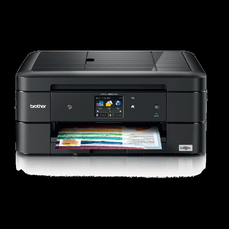 Brother MFC-J880DW inkjet multifunction printer with wireless connectivity, showcasing sleek design and compact form.