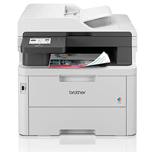 Brother MFC-L3760CDW color laser printer with multifunction features for printing, scanning, copying, and faxing.