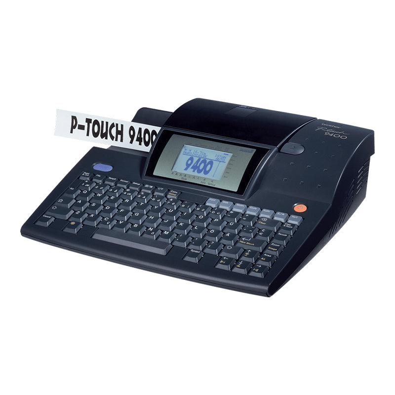 Brother PT-9400 professional label printer with integrated keyboard and display for office and industrial use