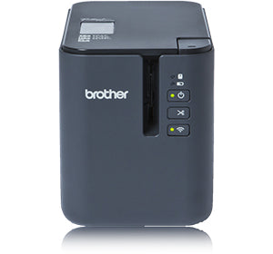 Brother PT-P900W professional label printer with high-speed 60 mm/s printing, 360 dpi resolution, USB, WLAN, and network connectivity.