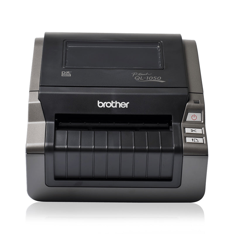 Brother QL-1050N professional label printer with 110mm/s speed and 102mm print width, ideal for high-quality labels.