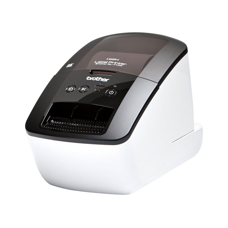 Brother QL-710W professional label printer with fast printing speed and wireless connectivity.