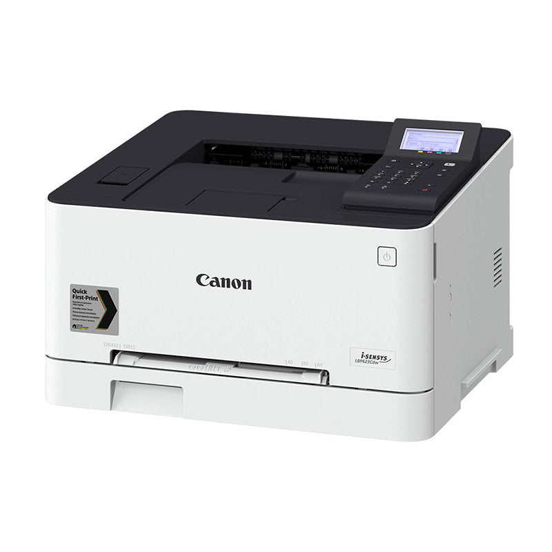 Canon i-Sensys LBP-623CDW compact color laser printer for small office and home use with Wi-Fi and duplex printing.
