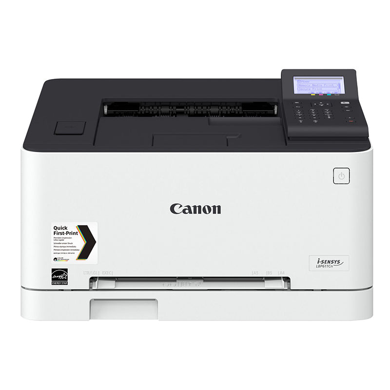 Canon LBP-611CN color laser printer ideal for small offices or home use, featuring 18 ppm speed and 1200 dpi resolution, paper capacity 150 sheets