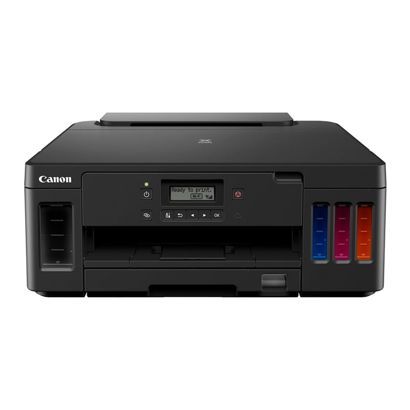 Canon Pixma G5050 inkjet printer with refillable ink tanks, designed for high volume printing and low operating costs.