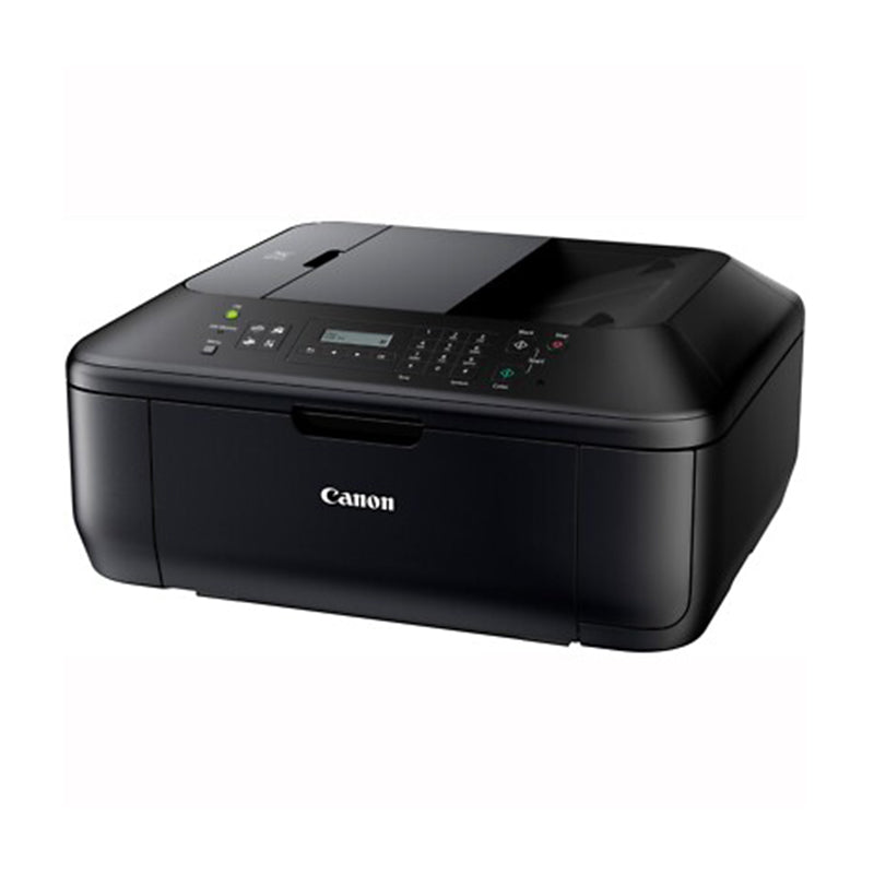 Canon PIXMA MX375 multifunction printer for printing, scanning, copying, and faxing, shown in black with control panel view.
