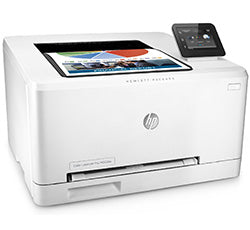 HP Color LaserJet Pro MFP M252dw printer with touchscreen and compact design for high-speed wireless and duplex printing.