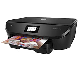 HP Envy Photo 6230 printer with wireless printing capabilities, featuring an LCD display and photo print output.