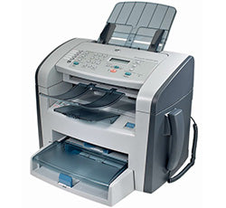 HP LaserJet M1319F multifunction printer with ADF and manual duplex, compact design for printing, copying, scanning, and faxing.