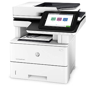 HP LaserJet Managed MFP E52645 multifunction printer with touchscreen interface, ideal for businesses, supports printing, scanning, copying.