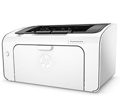 HP LaserJet Pro M12w compact black-and-white laser printer for small offices and home use, featuring wireless printing capabilities.