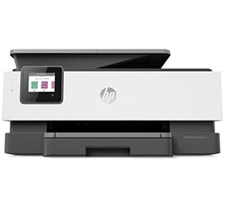 HP OfficeJet Pro 8022 Printer with touchscreen display, ideal for small office and home use, featuring duplex and ADF functions.